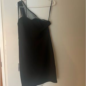 Le Cheateau one shoulder black cocktail dress NWT
